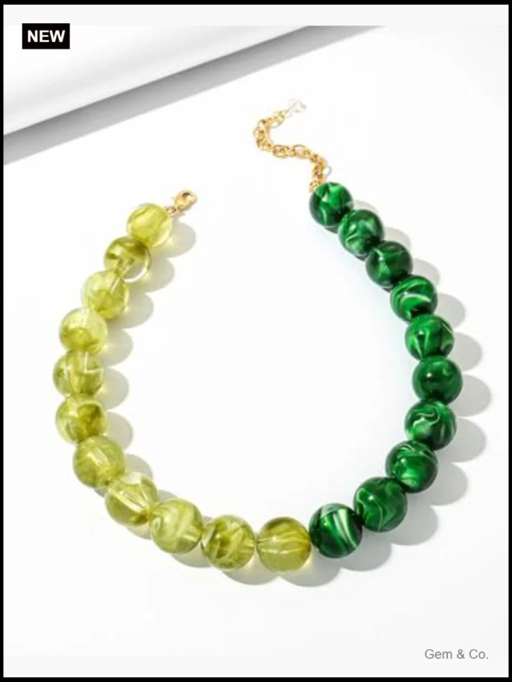 Chunky Beaded Choker Necklace Statement Boho Resin Beads Summer Beach Jewelry